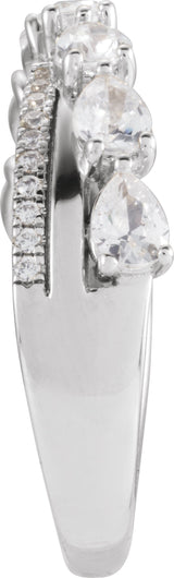 14K Gold Pear Natural Diamond Accented Ring - White Gold - view 7
