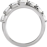 14K Gold Pear Natural Diamond Accented Ring - White Gold - view 6