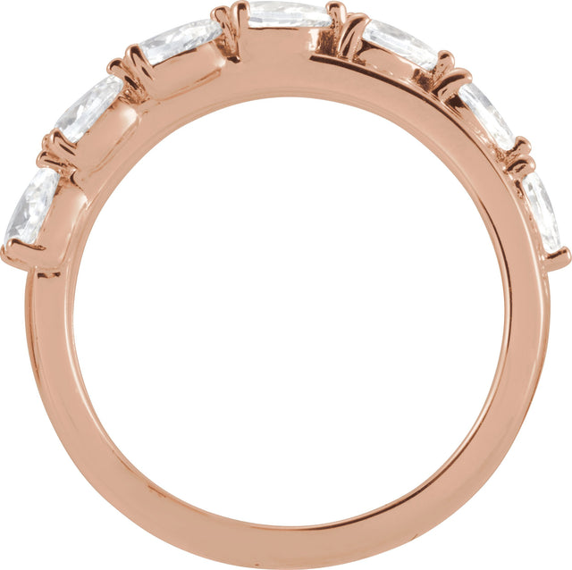 14K Gold Pear Natural Diamond Accented Ring - Rose Gold - view 7