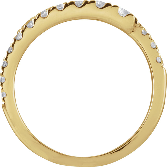 14K Gold Round Lab-Grown Diamond Bypass Ring – 9/10 CTW - Yellow Gold - view 2