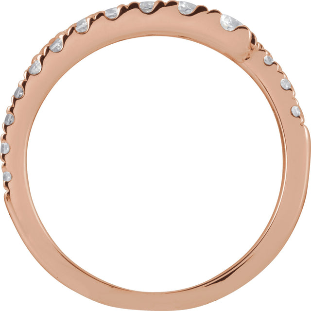 14K Gold Round Lab-Grown Diamond Bypass Ring – 9/10 CTW - Rose Gold - view 2