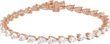 14K Gold Pear Lab-Grown Diamond Line Bracelet - Rose Gold