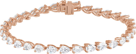 14K Gold Pear Lab-Grown Diamond Line Bracelet - Rose Gold