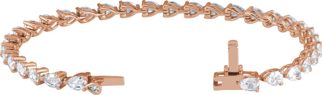 14K Gold Pear Lab-Grown Diamond Line Bracelet - Rose Gold - view 2