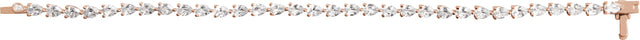 14K Gold Pear Lab-Grown Diamond Line Bracelet - Rose Gold - view 3
