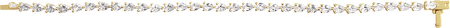 14K Gold Pear Lab-Grown Diamond Line Bracelet - Yellow Gold - view 3