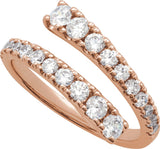 14K Gold Round Lab-Grown Diamond Bypass Ring – 9/10 CTW - Rose Gold - view 4