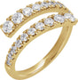 14K Gold Round Lab-Grown Diamond Bypass Ring – 9/10 CTW - Yellow Gold