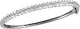 14K Gold Straight Baguette Lab-Grown Diamond Bangle Bracelet - White Gold - view 3