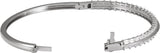 14K Gold Straight Baguette Lab-Grown Diamond Bangle Bracelet - White Gold - view 2