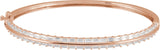 14K Gold Straight Baguette Lab-Grown Diamond Bangle Bracelet - Rose Gold