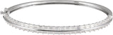 14K Gold Straight Baguette Lab-Grown Diamond Bangle Bracelet - White Gold