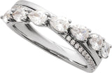 14K Gold Pear Lab-Grown Diamond Accented Ring - White Gold - view 8