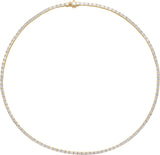 14K Gold Emerald Lab-Grown Diamond Line Necklace - Yellow Gold