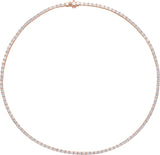 14K Gold Emerald Lab-Grown Diamond Line Necklace - Rose Gold
