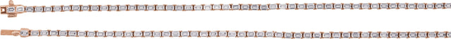 14K Gold Emerald Lab-Grown Diamond Line Necklace - Rose Gold - view 2