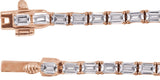 14K Gold Emerald Lab-Grown Diamond Line Necklace - Rose Gold - view 3