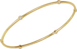 14K Gold Round Natural Diamond Bezel-Set Bangle Bracelet - Yellow Gold - view 4