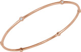 14K Gold Round Natural Diamond Bezel-Set Bangle Bracelet - Rose Gold - view 4