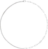 14K Gold Round Lab-Grown Diamond Line Necklace – 3 1/4 CTW - White Gold