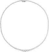 14K Gold Round Lab-Grown Diamond Line Necklace – 9 1/2 CTW - White Gold