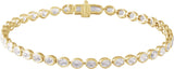 14K Gold Oval Lab-Grown Diamond Line Bracelet - Yellow Gold