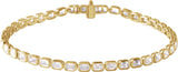 14K Gold Emerald Lab-Grown Diamond Line Bracelet – 6 1/4 CTW - Yellow Gold