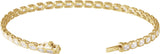 14K Gold Emerald Lab-Grown Diamond Line Bracelet – 6 1/4 CTW - Yellow Gold - view 2