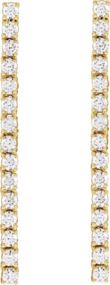 14K Gold Round Natural Diamond Accented Drop Earrings - Yellow Gold - view 4