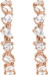 14K Gold Lab-Grown Diamond Hoop Earrings - Rose Gold - view 3