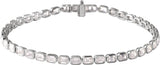 14K Gold Emerald Lab-Grown Diamond Line Bracelet – 6 1/4 CTW - White Gold