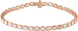 14K Gold Emerald Lab-Grown Diamond Line Bracelet – 6 1/4 CTW - Rose Gold