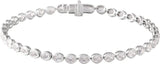 14K Gold Oval Lab-Grown Diamond Line Bracelet - White Gold