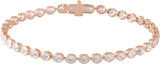 14K Gold Oval Lab-Grown Diamond Line Bracelet - Rose Gold
