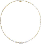 14K Gold Round Lab-Grown Diamond Line Necklace – 9 1/2 CTW - Yellow Gold