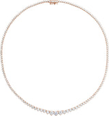 14K Gold Round Lab-Grown Diamond Line Necklace – 9 1/2 CTW - Rose Gold