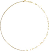 14K Gold Round Lab-Grown Diamond Line Necklace – 3 1/4 CTW - Yellow Gold
