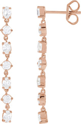 14K Gold Oval Lab-Grown Diamond Earrings - Rose Gold
