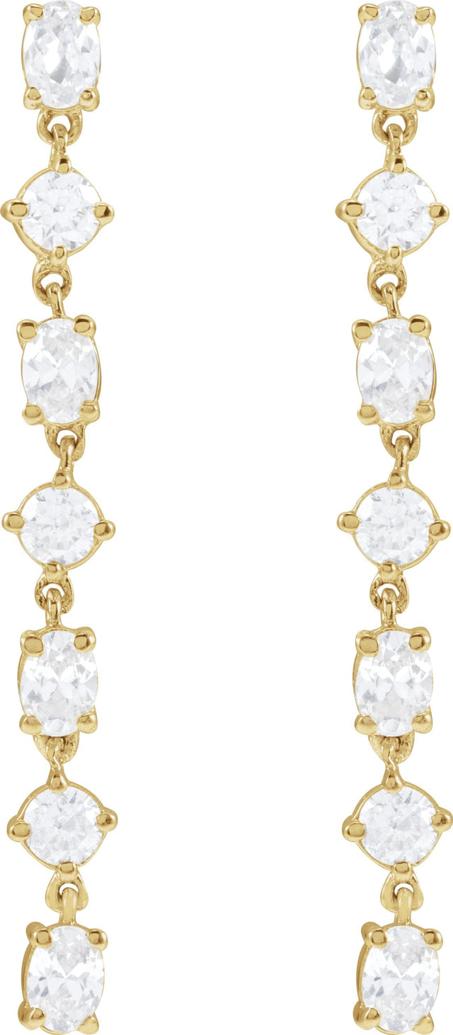 14K Gold Oval Lab-Grown Diamond Earrings - Rose Gold - view 4