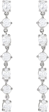 14K Gold Oval Lab-Grown Diamond Earrings - White Gold - view 2