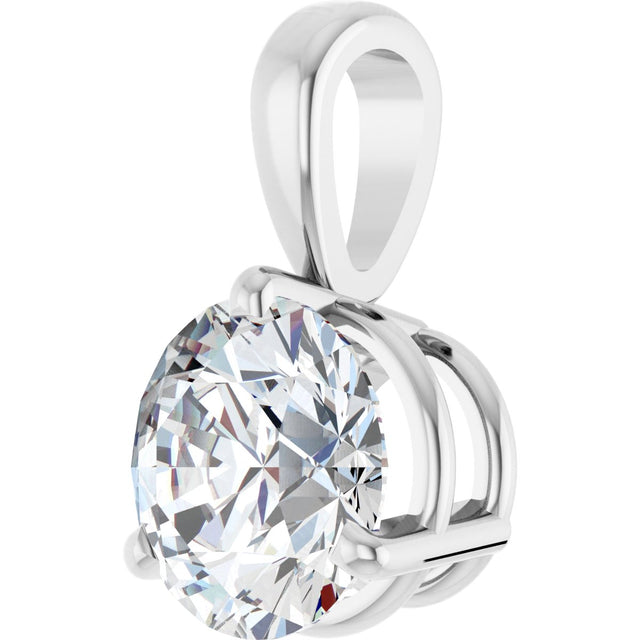 Platinum Round Lab-Grown Diamond Solitaire Necklace or Pendant - view 5