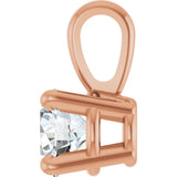 14K Gold Round Lab-Grown Diamond Solitaire Necklace or Pendant – up to 1 1/4 CTW - Rose Gold - view 6
