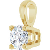 14K Gold Round Lab-Grown Diamond Solitaire Necklace or Pendant – up to 1 1/4 CTW - Yellow Gold - view 5