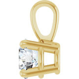 14K Gold Round Lab-Grown Diamond Solitaire Necklace or Pendant – 4-8mm Stones - Yellow Gold - view 5