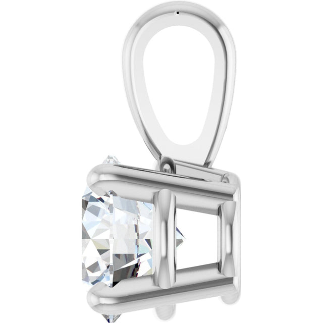 14K Gold Round Lab-Grown Diamond Solitaire Necklace or Pendant – up to 1 1/4 CTW - White Gold - view 6