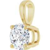 14K Gold Round Lab-Grown Diamond Solitaire Necklace or Pendant – up to 1 1/4 CTW - Yellow Gold - view 5