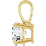 14K Gold Round Natural Diamond Solitaire Necklace or Pendant – up to 1 1/4 CTW - Yellow Gold - view 6