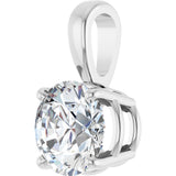 14K Gold Round Natural Diamond Solitaire Necklace or Pendant – up to 1 1/4 CTW - White Gold - view 5