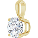 14K Gold Round Lab-Grown Diamond Solitaire Necklace or Pendant – up to 1 1/4 CTW - Yellow Gold - view 5
