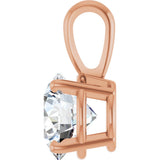 14K Gold Round Lab-Grown Diamond Solitaire Necklace or Pendant – up to 1 1/4 CTW - Rose Gold - view 6